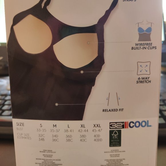 NWT 32 Degrees Women's 2 Pack Bra Top Cami Black/Purple Size S $60 FLD220 - Picture 8 of 8